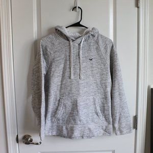 NWOT HOLLISTER LIGHT HEATHER GREY/WHITE HOODIE